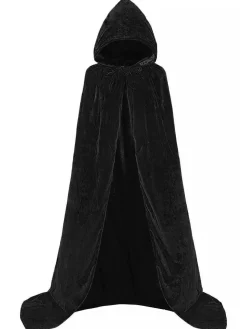 New Retro Stage 1950s Christmas Solid Long Hooded Cape