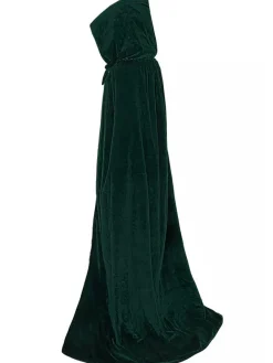 New Retro Stage 1950s Christmas Solid Long Hooded Cape