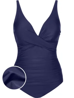 New Retro Stage 1950s Classic Solid One-Piece Swimsuit