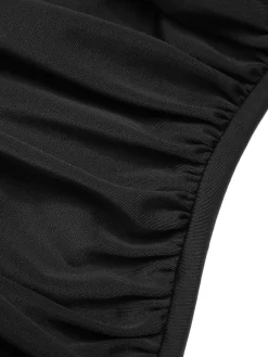 New Retro Stage 1950s Classic Solid One-Piece Swimsuit