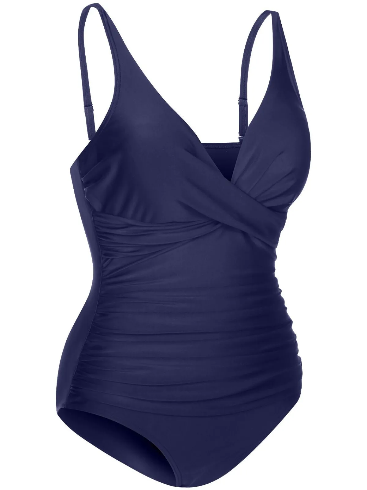 New Retro Stage 1950s Classic Solid One-Piece Swimsuit