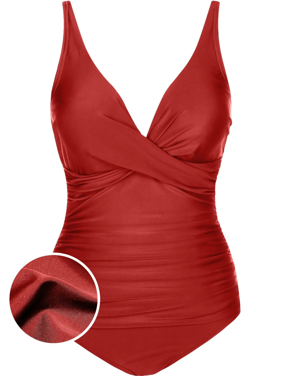 New Retro Stage 1950s Classic Solid One-Piece Swimsuit