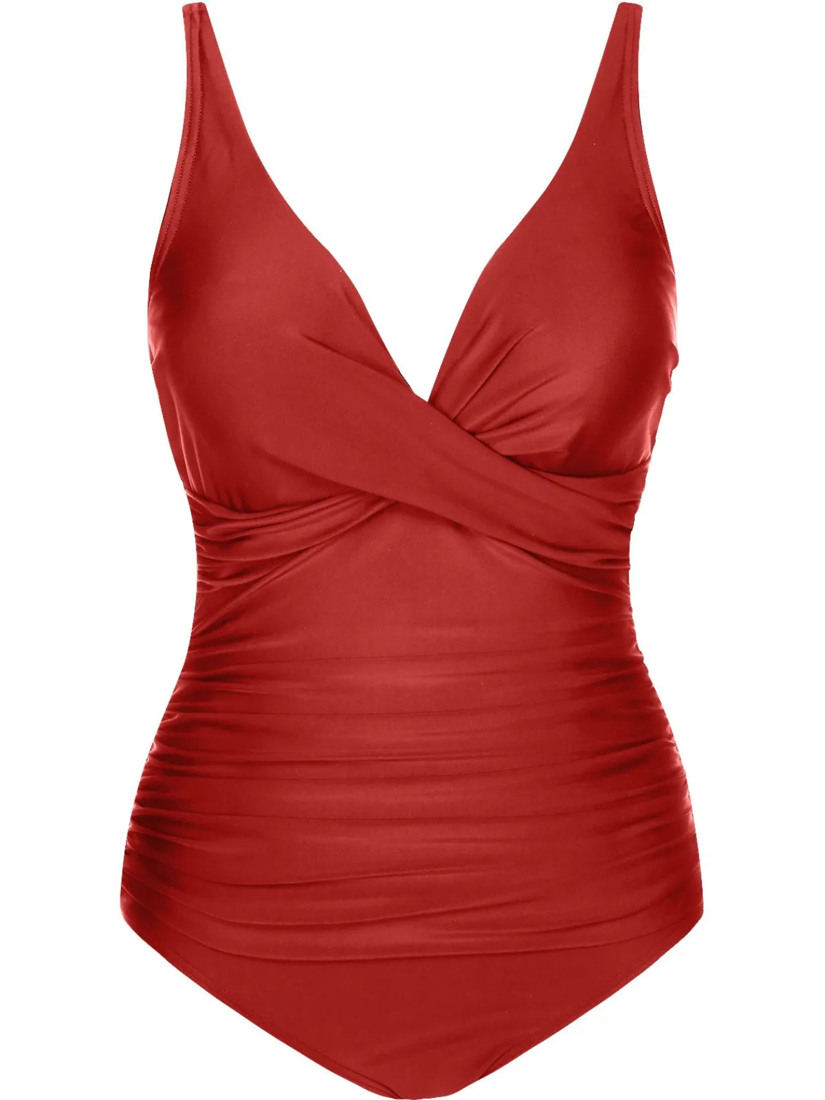 New Retro Stage 1950s Classic Solid One-Piece Swimsuit