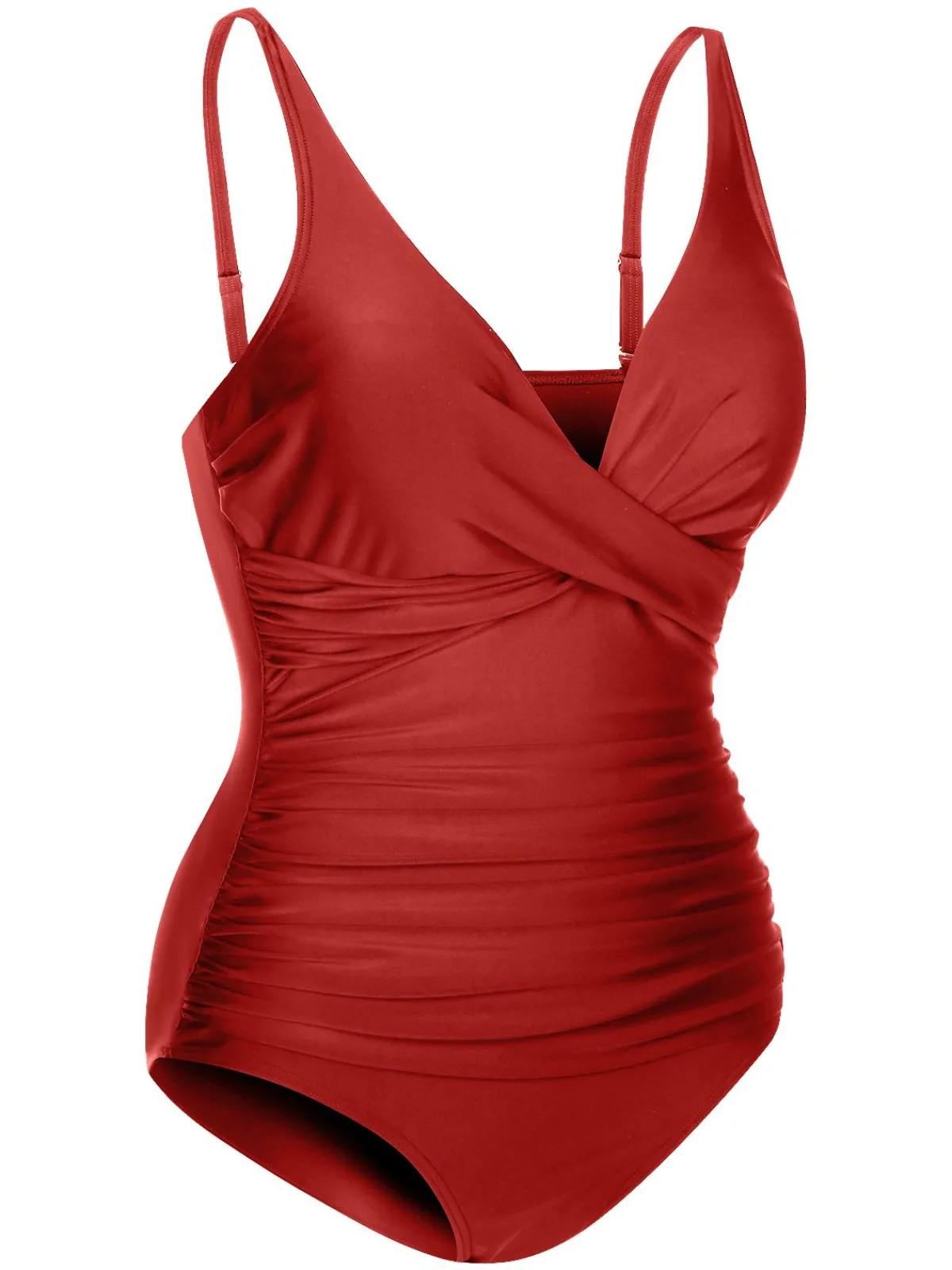 New Retro Stage 1950s Classic Solid One-Piece Swimsuit