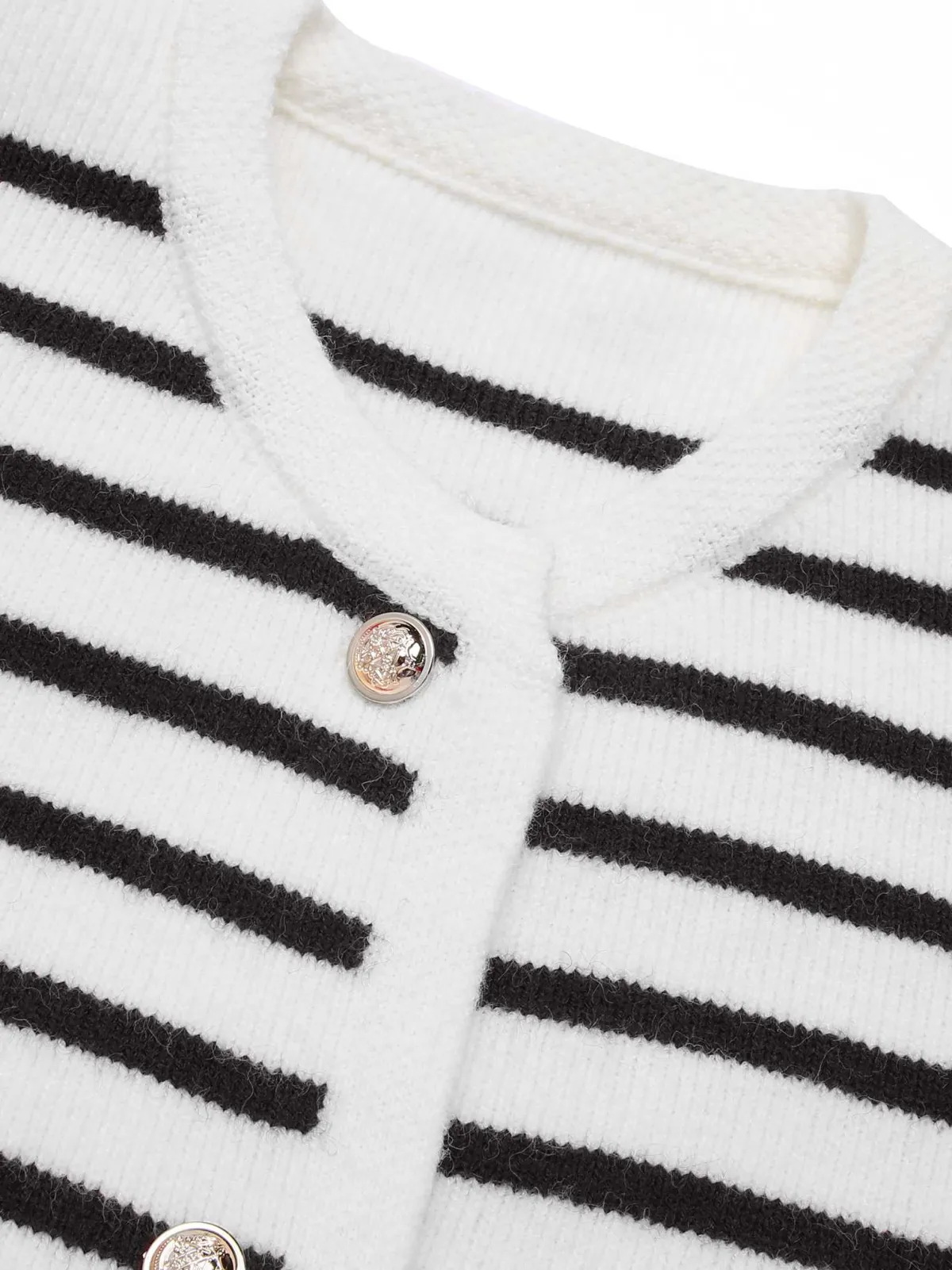 Clearance Retro Stage 1930s Contrast Striped Long Sleeve Knitted Cardigan