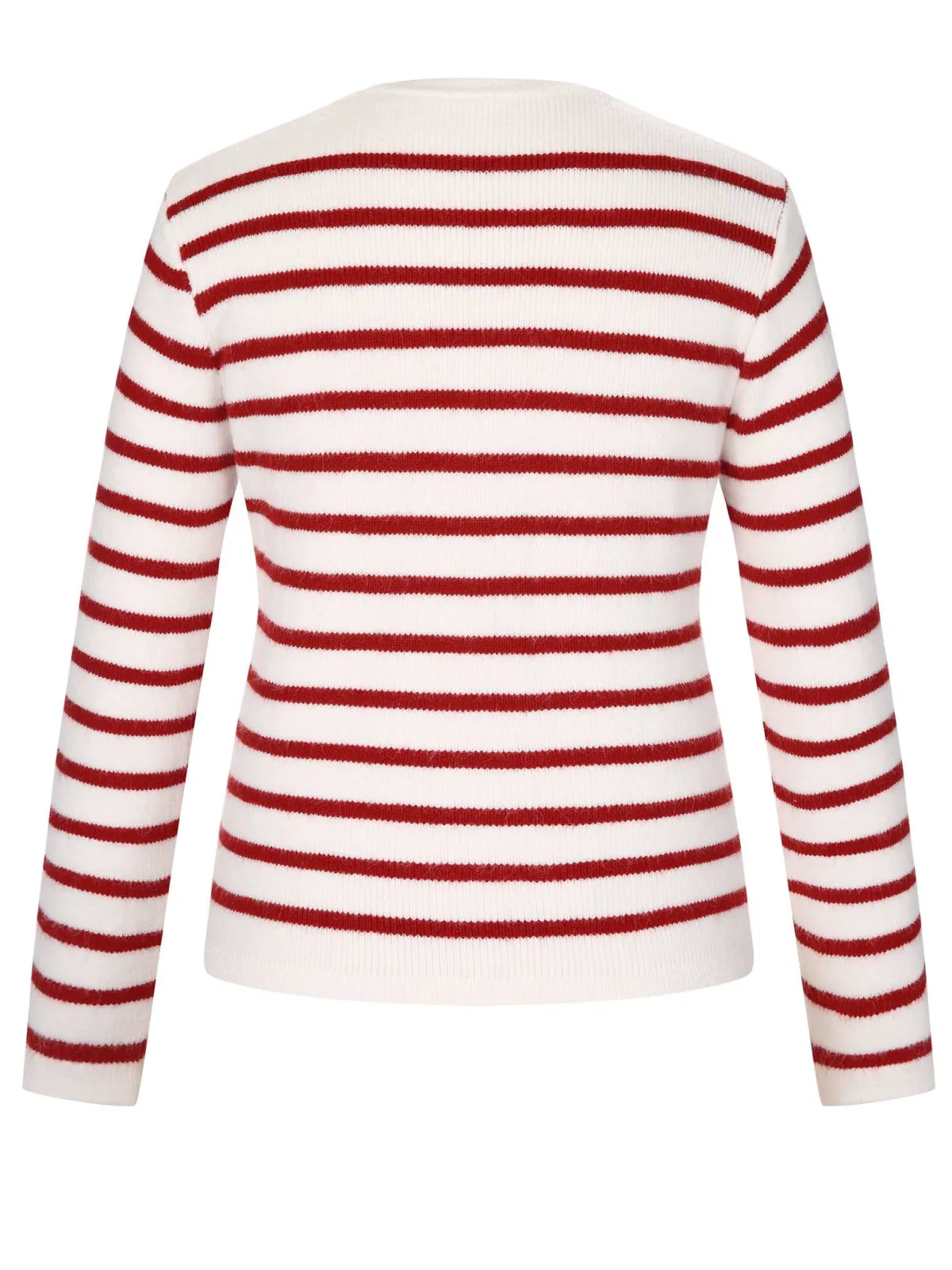 Clearance Retro Stage 1930s Contrast Striped Long Sleeve Knitted Cardigan