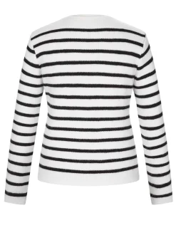 Clearance Retro Stage 1930s Contrast Striped Long Sleeve Knitted Cardigan