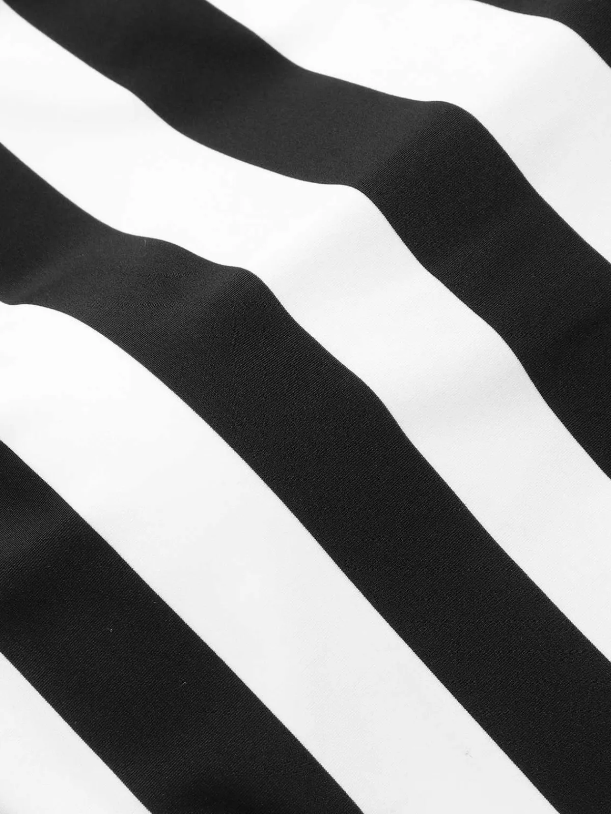 Fashion Retro Stage 1950s Contrast Stripes Triangle One-Piece Swimsuit Black & White