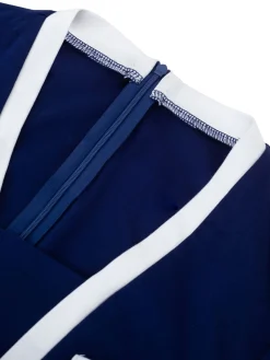 Online Retro Stage 1960s Contrast Trim Bodycon Dress