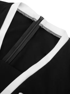 Online Retro Stage 1960s Contrast Trim Bodycon Dress