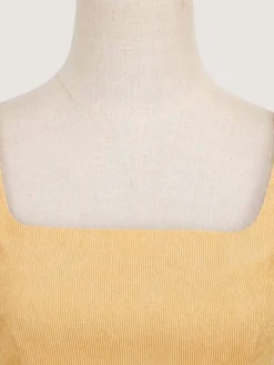 Outlet Retro Stage 1950s Corduroy Solid Vintage Dress