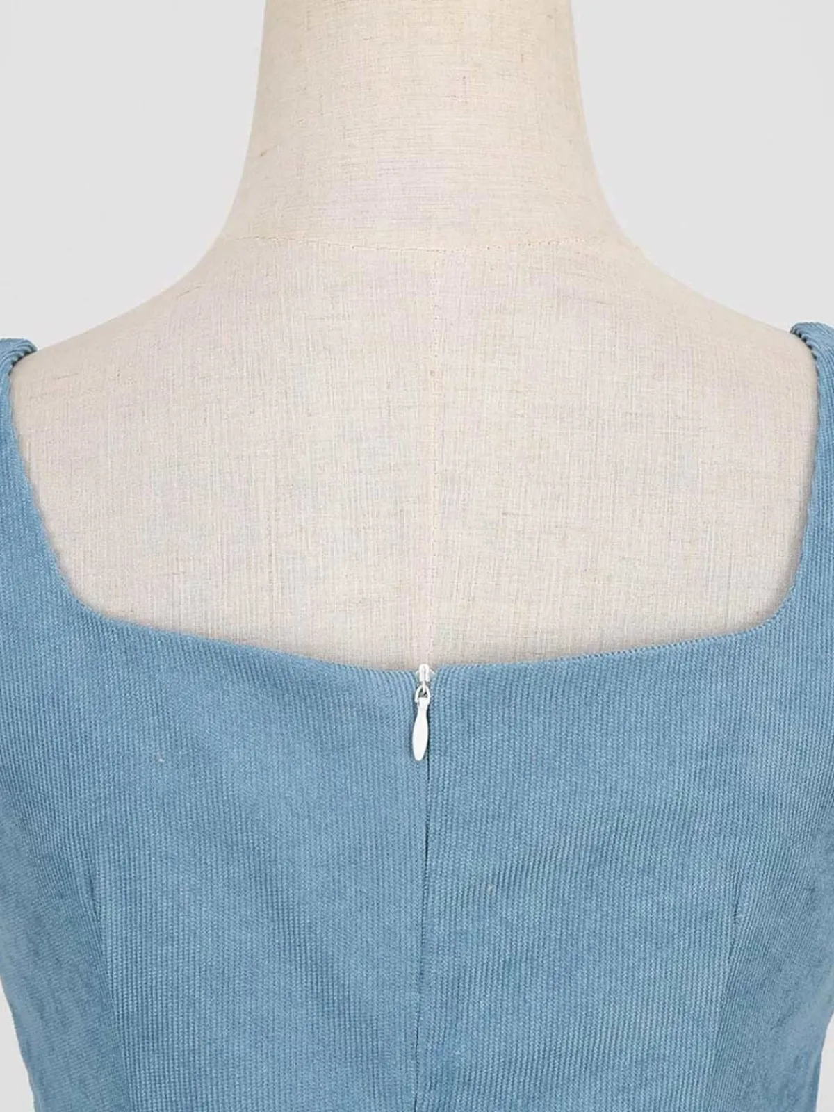 Outlet Retro Stage 1950s Corduroy Solid Vintage Dress