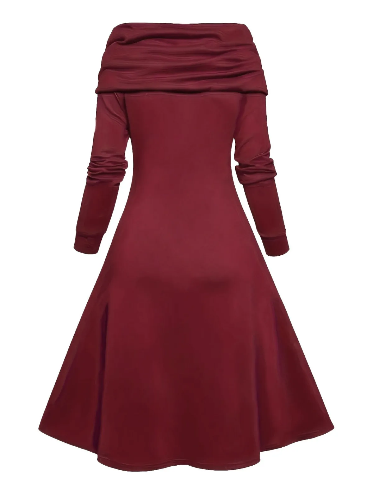 Sale Retro Stage 1950s Cowl Neck Knit Patchwork Swing Dress
