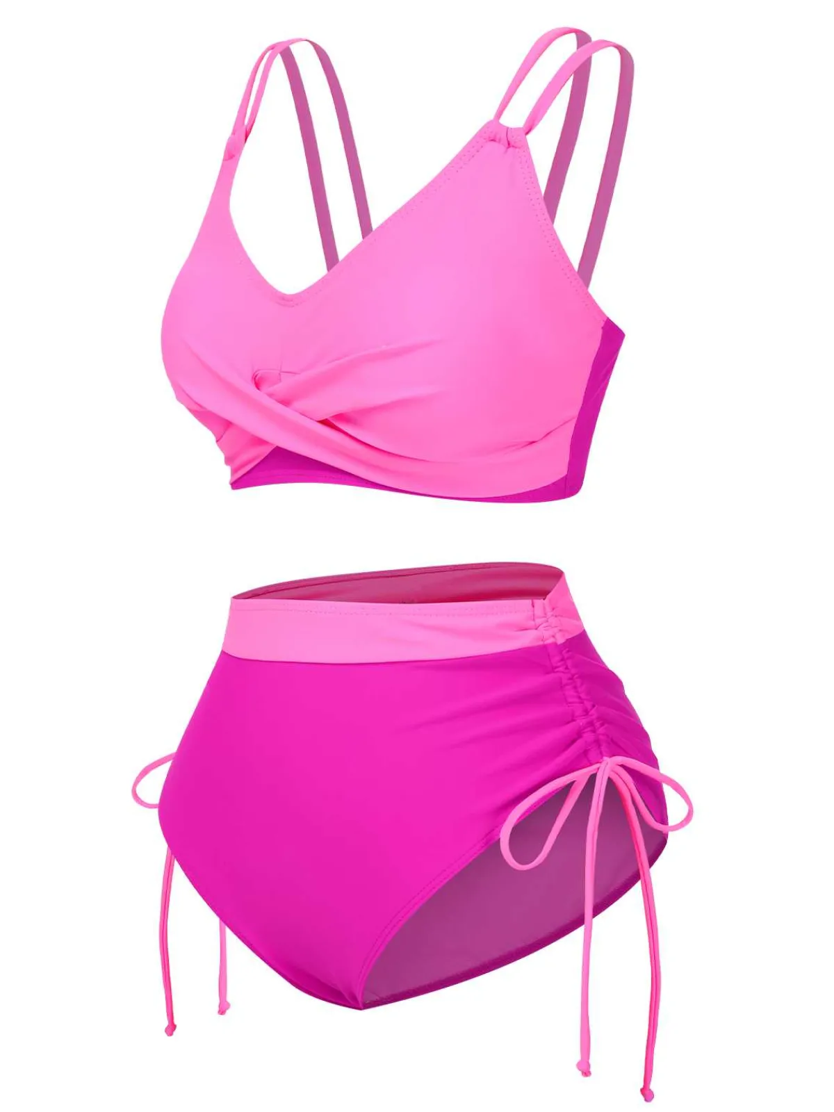 Discount Retro Stage 1940s Criss-Cross High-Waist Side-Tie Bikini