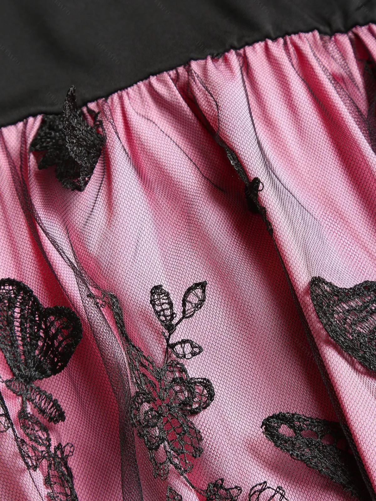 Discount Retro Stage 1950s 3D Butterfly Embroidered Patchwork Dress