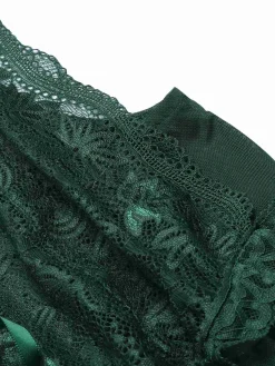 Outlet Retro Stage 1930s Deep V-Neck Lace Mesh Nightgown