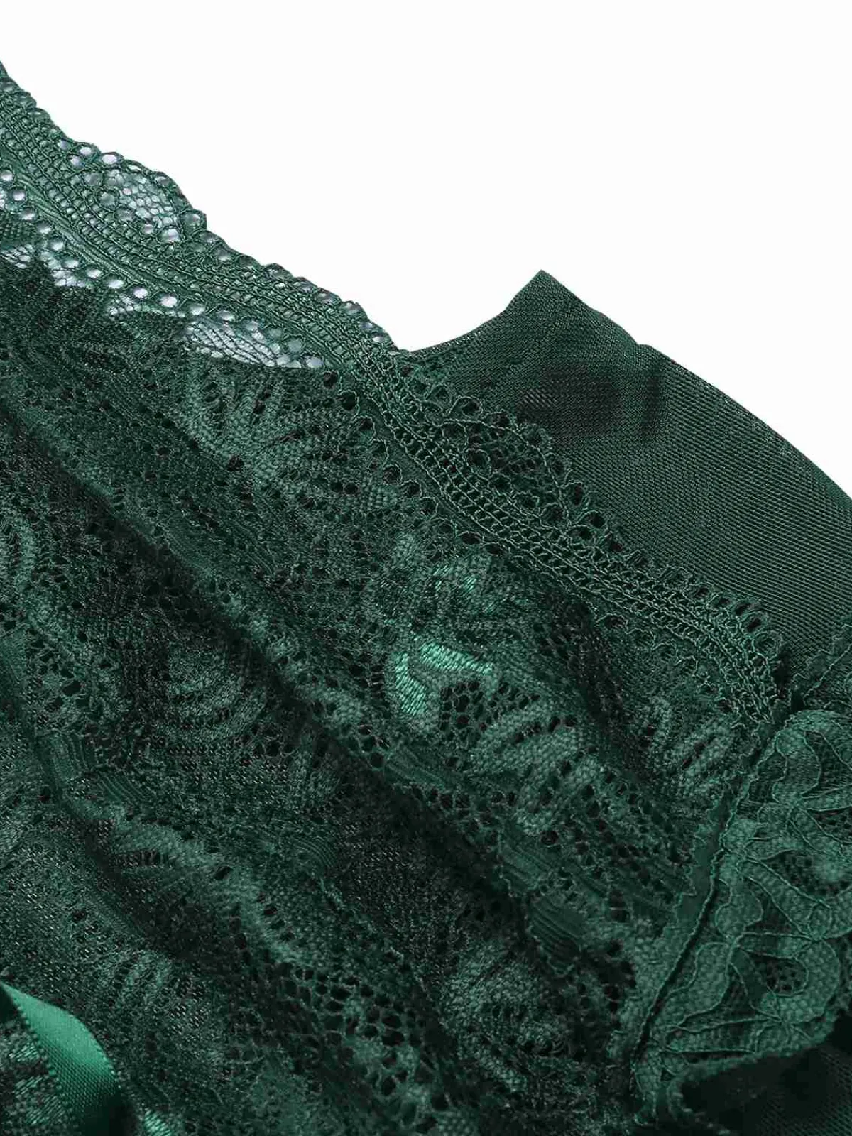 Outlet Retro Stage 1930s Deep V-Neck Lace Mesh Nightgown