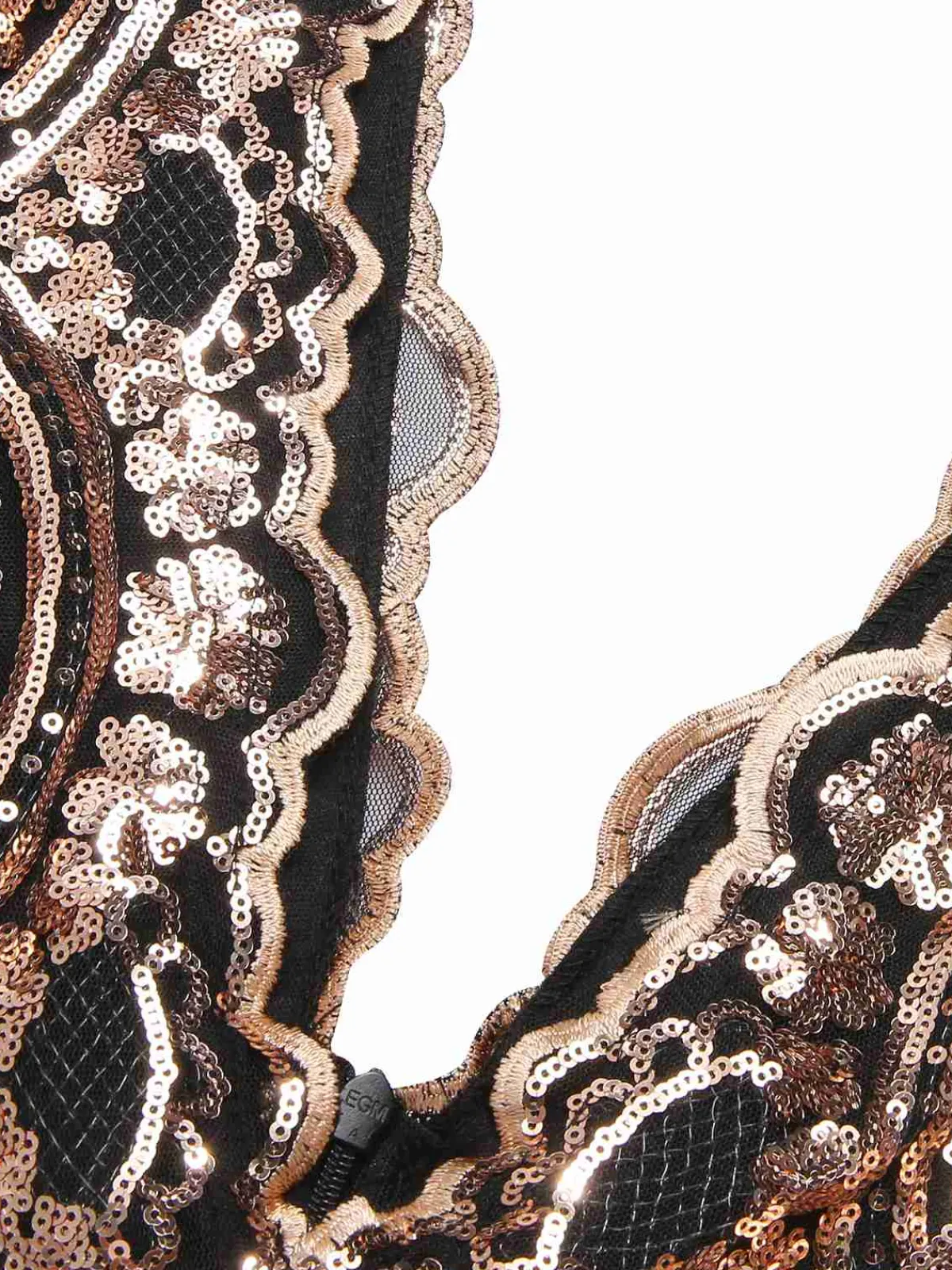 Clearance Retro Stage 1930s Deep V-Neck Mesh Sequined Maxi Dress