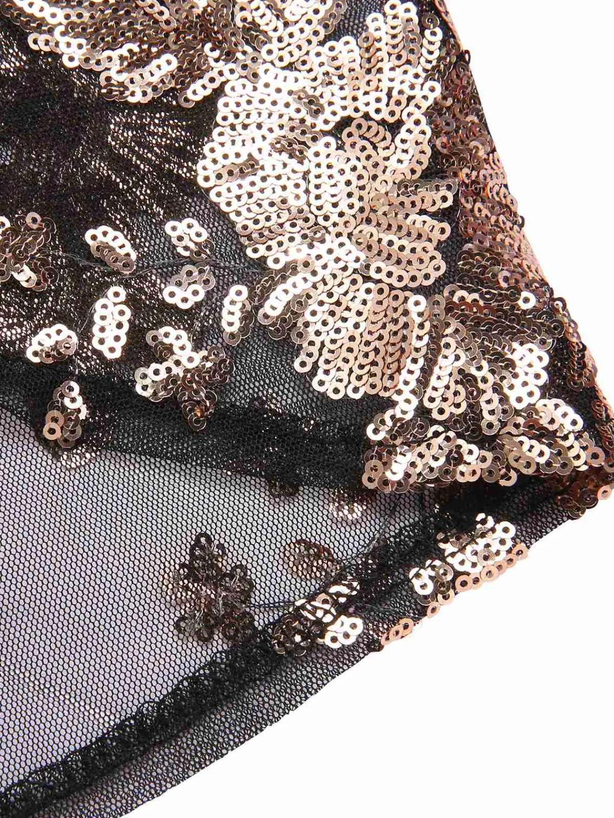 Clearance Retro Stage 1930s Deep V-Neck Mesh Sequined Maxi Dress