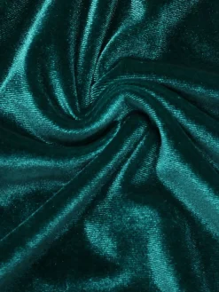 Hot Retro Stage 1950s Deep V-Neck Velvet Button Solid Dress