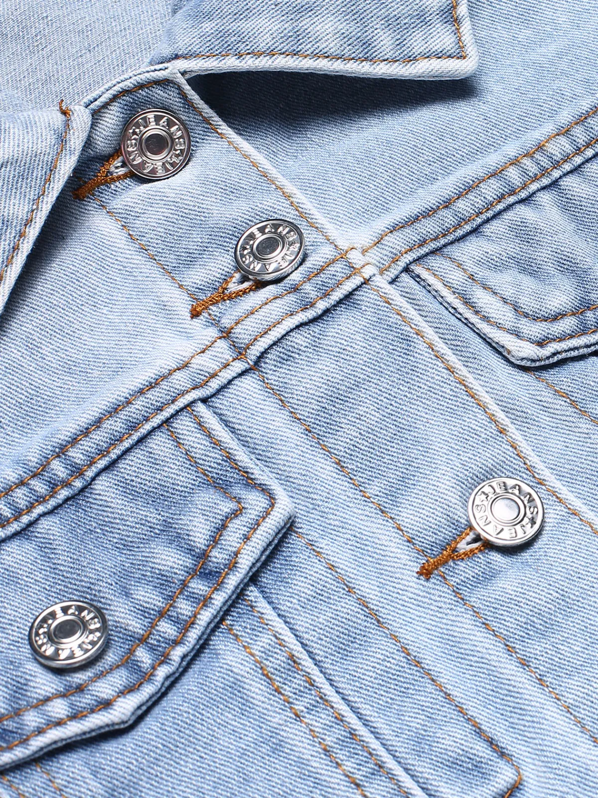 Online Retro Stage 1950s Denim Leg-Of-Mutton Button Coat Blue