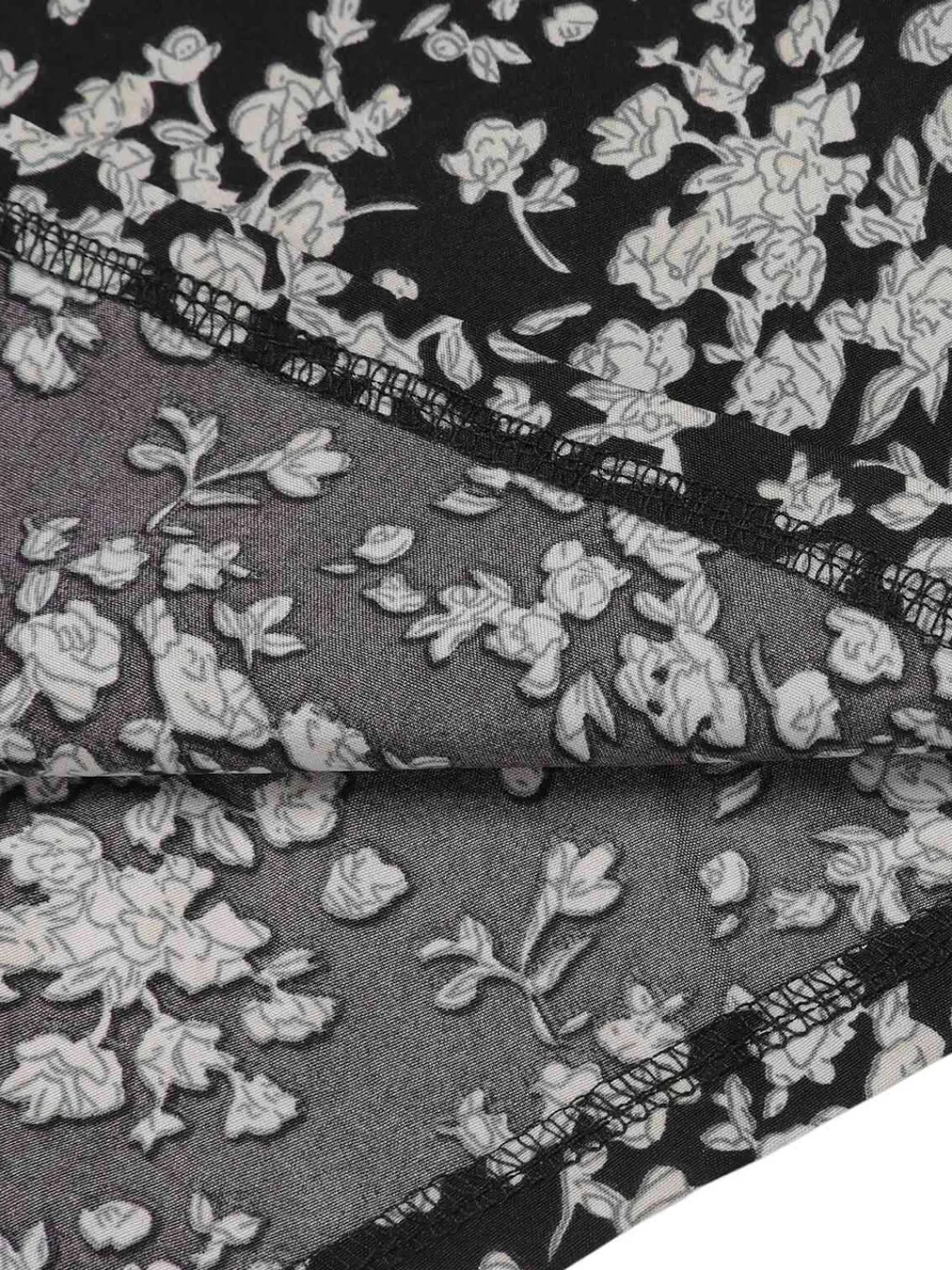 Online Retro Stage 1970s Ditsy Floral Off-Shoulder Romper Black