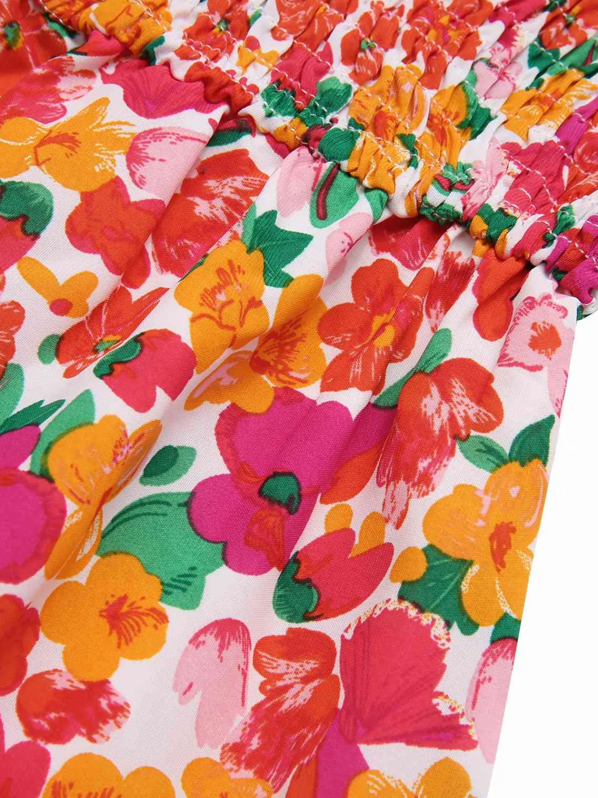 Discount Retro Stage 1940s Ditsy Floral Puff Wrinkle Dress