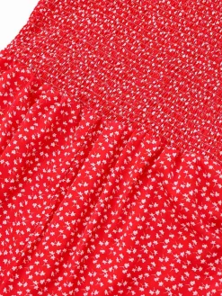 Online Retro Stage 1950s Ditsy Floral Square Neck Puff Jumpsuit