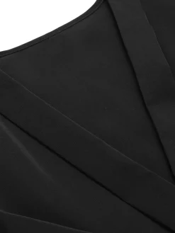 Clearance Retro Stage 1930s Elegant Short-Sleeved Tie Waist Blouse