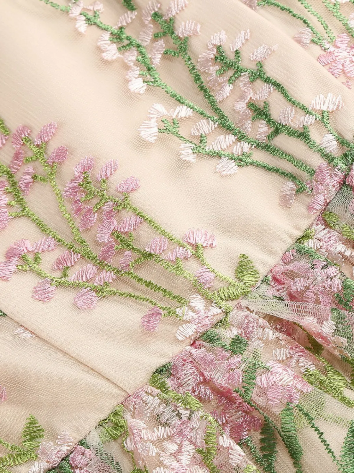 Discount Retro Stage 1950s Embroidered Mesh Lace-Up Sweetheart Neck Dress
