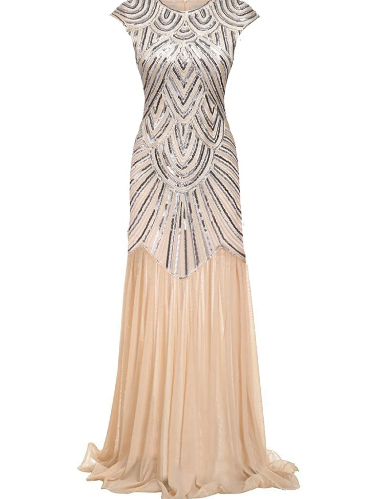Clearance Retro Stage 1920s Embroidery Sequin Maxi Dress