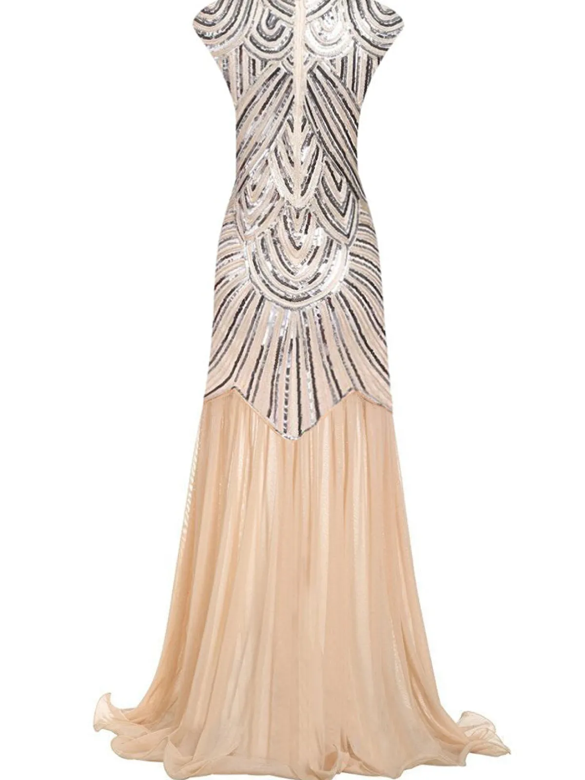 Clearance Retro Stage 1920s Embroidery Sequin Maxi Dress
