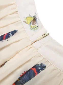 Hot Retro Stage 1930s Floral Butterfly Vintage Maxi Dress Beige