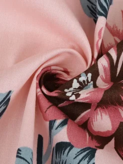 Fashion Retro Stage 1950s Floral Flare Sleeve Swing Dress
