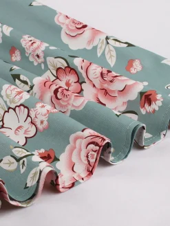 Outlet Retro Stage 1950s Floral Flare Sleeve Swing Dress