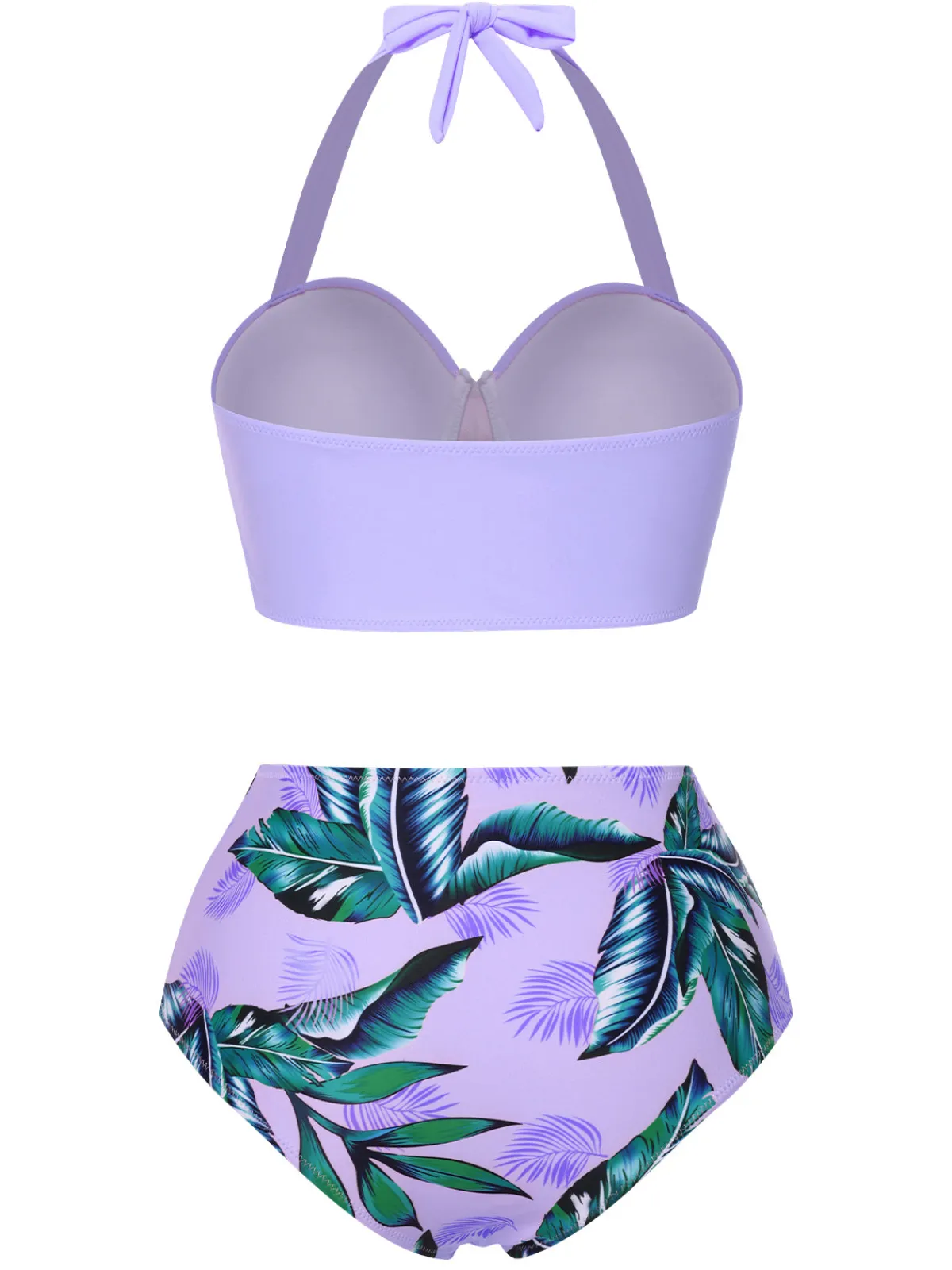 Hot Retro Stage 1950s Floral Halter Patchwork Swimsuit