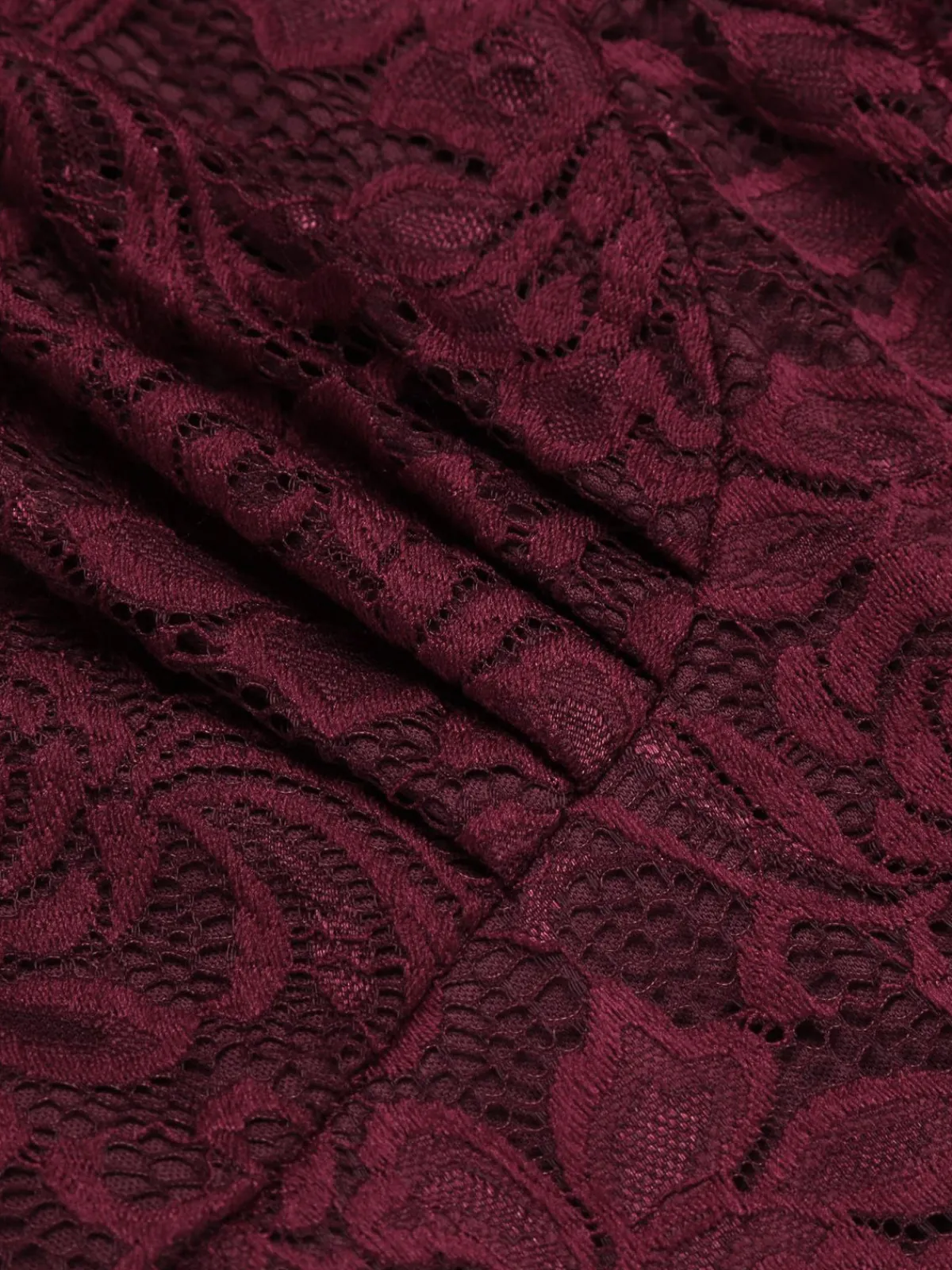 New Retro Stage 1950s Floral Lace Solid Swing Dress