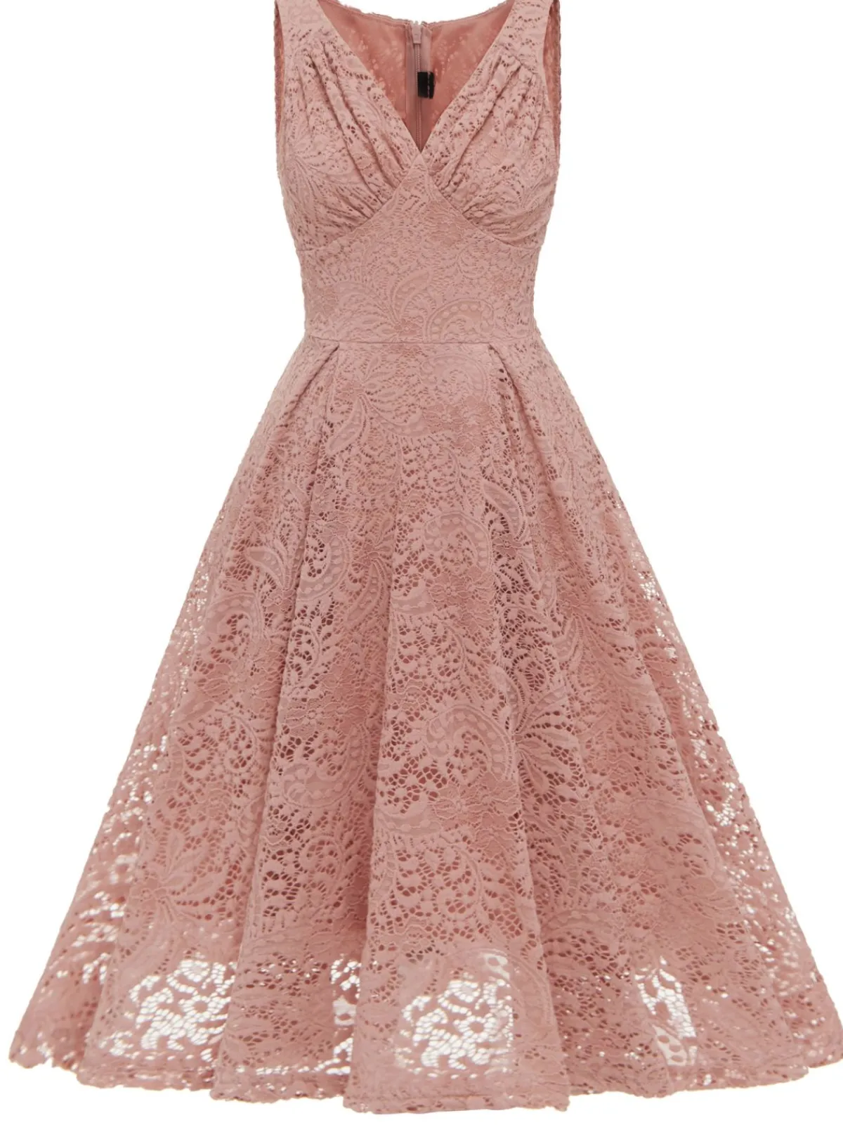 Best Retro Stage 1950s Floral Lace Solid Swing Dress