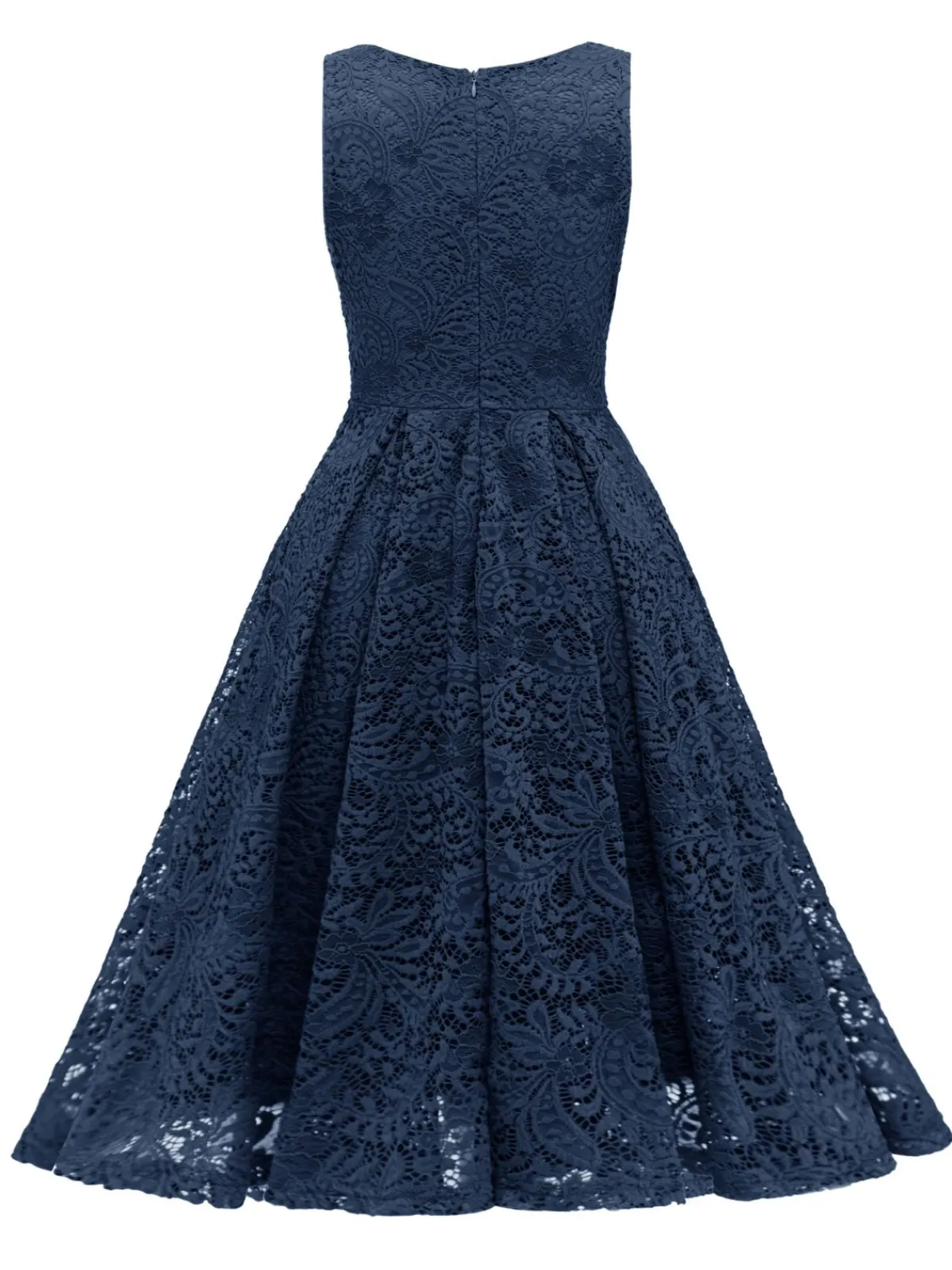 Best Retro Stage 1950s Floral Lace Solid Swing Dress