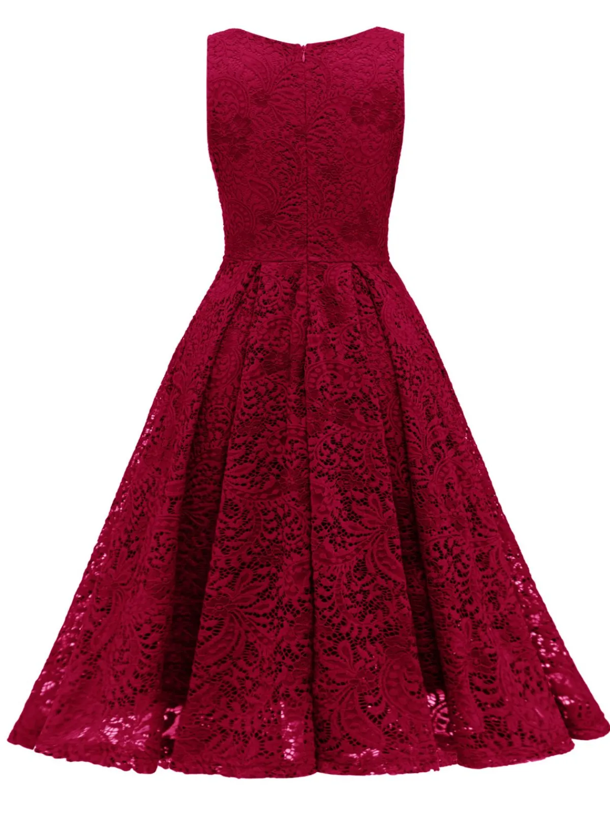 Best Retro Stage 1950s Floral Lace Solid Swing Dress