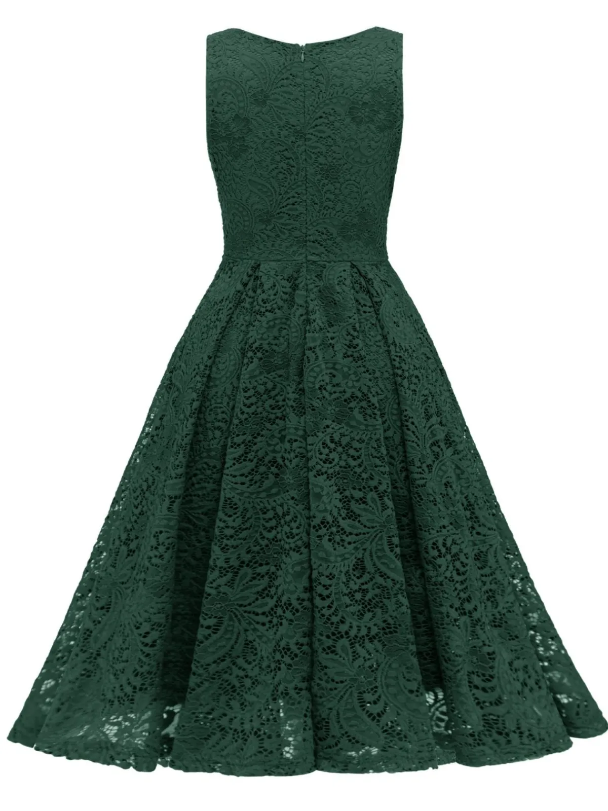 Best Retro Stage 1950s Floral Lace Solid Swing Dress