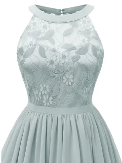 Outlet Retro Stage 1950s Floral Lace Swing Dress Blue