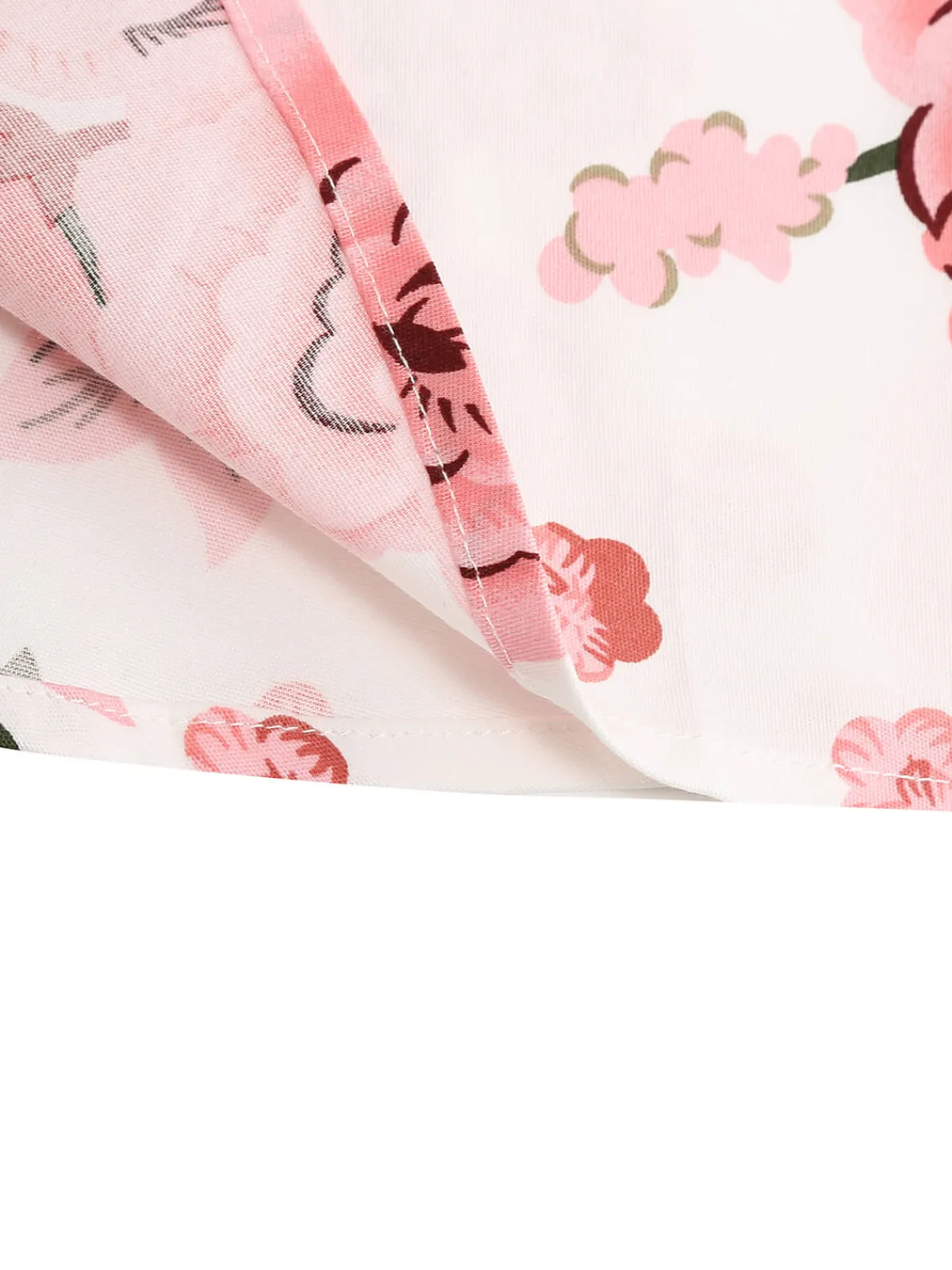 Hot Retro Stage 1950s Floral Lace-Up Shoulder V-Neck Swing Dress
