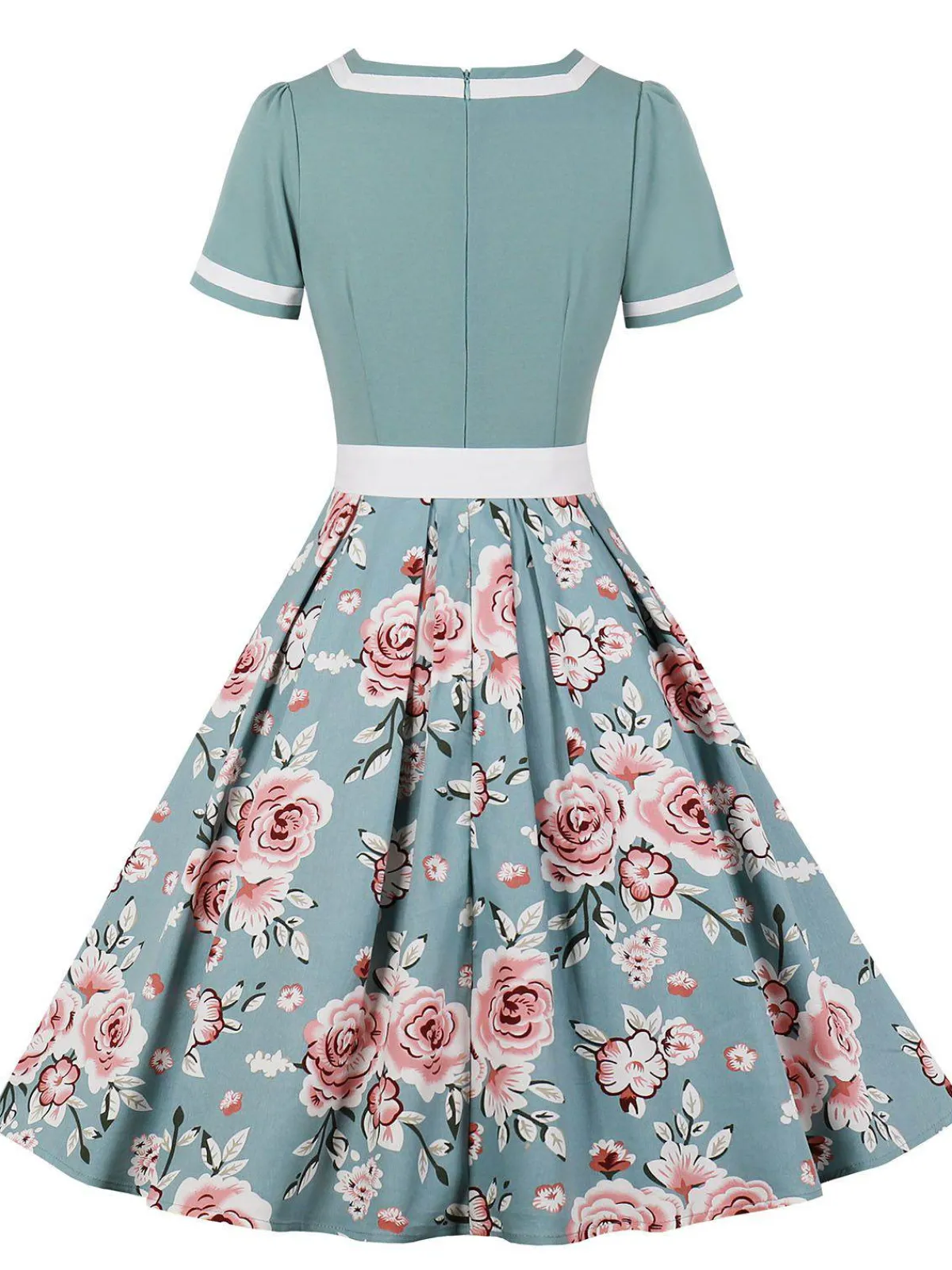 Hot Retro Stage 1950s Floral Patchwork Swing Dress