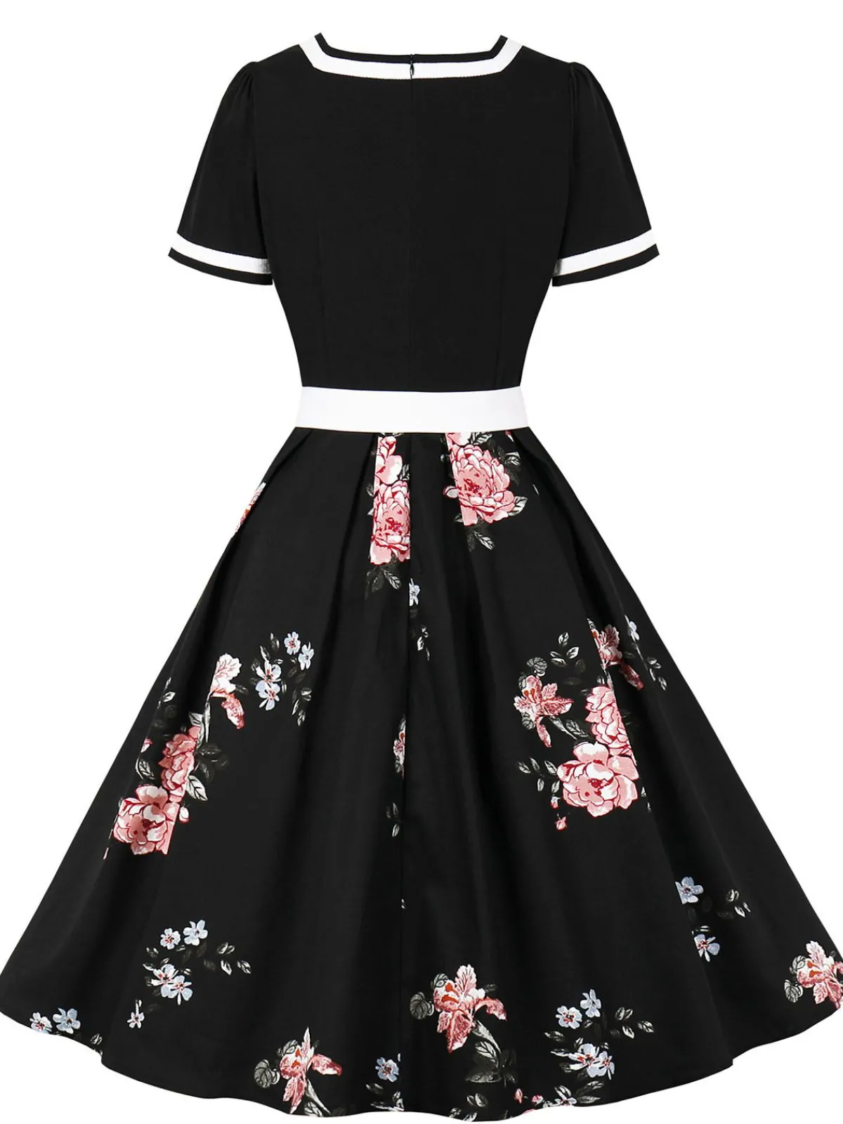 Hot Retro Stage 1950s Floral Patchwork Swing Dress