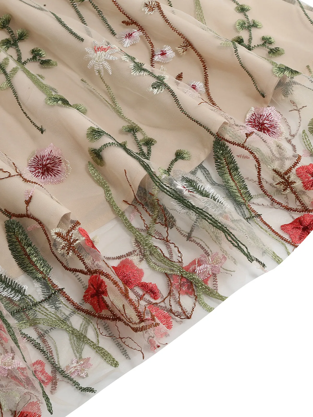 Online Retro Stage 1950s Flower Gauze Sleeveless Swing Dress