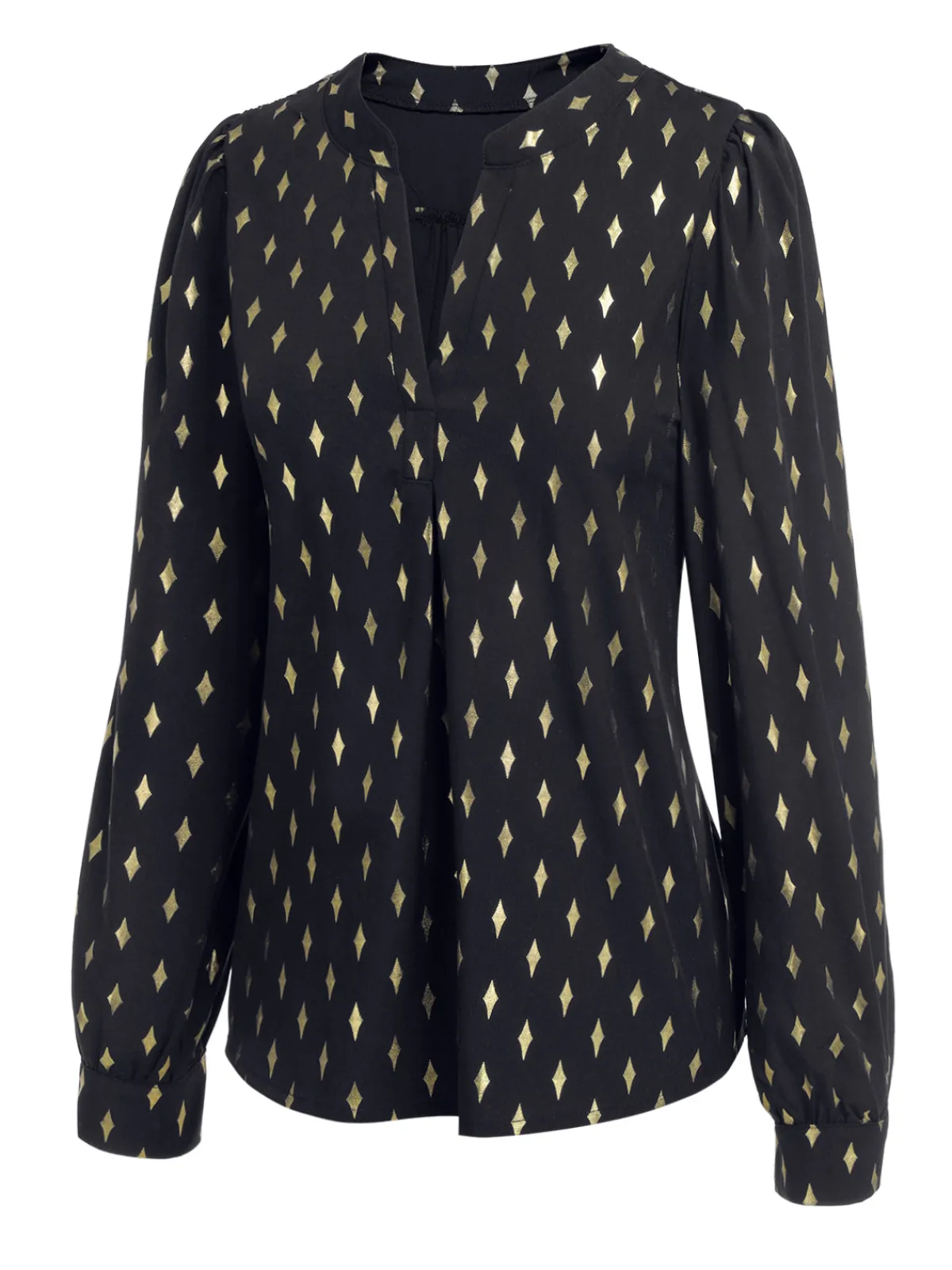 Hot Retro Stage 1940s Foil Stamping Stars V-Neck Blouse