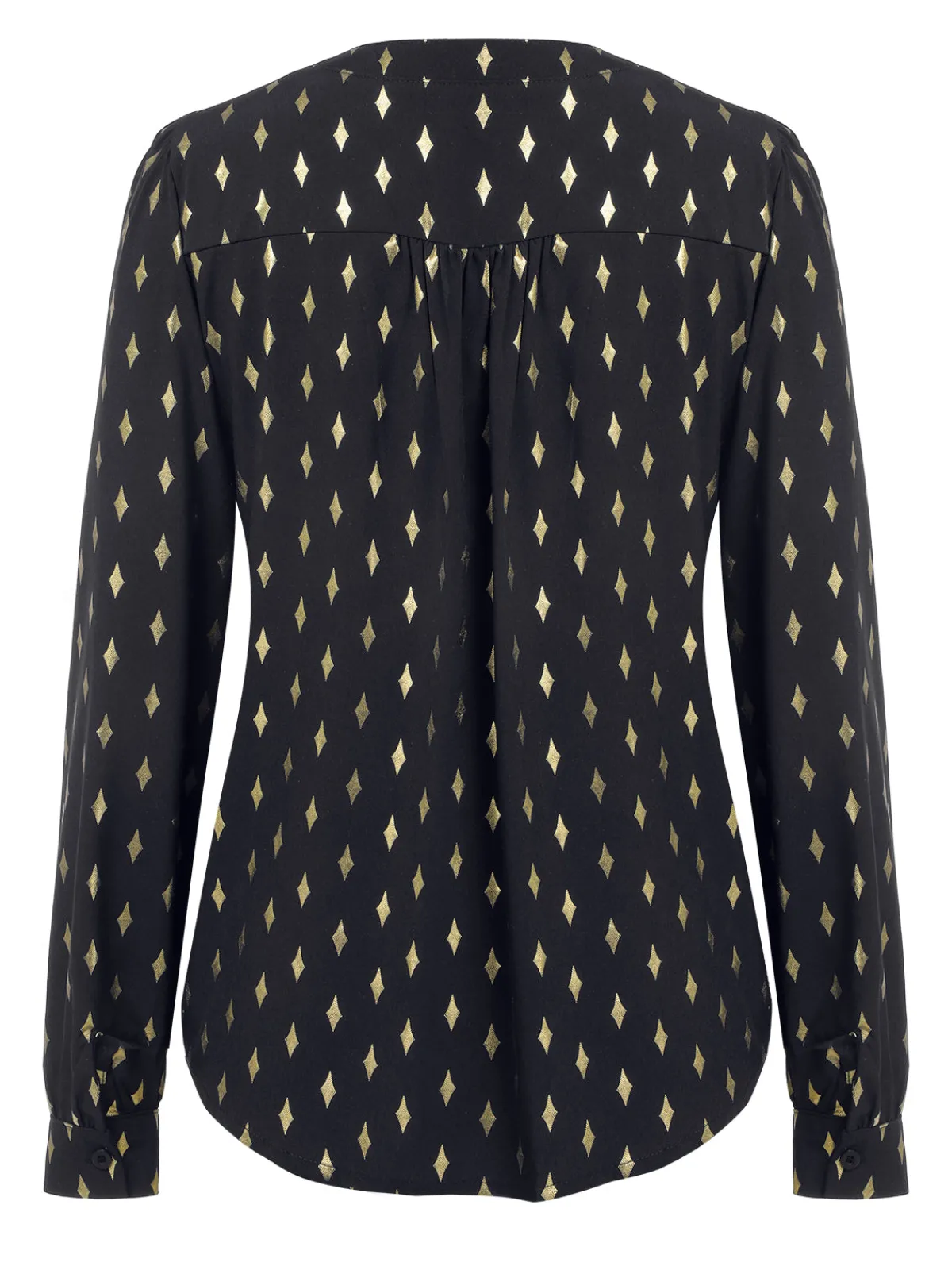 Hot Retro Stage 1940s Foil Stamping Stars V-Neck Blouse
