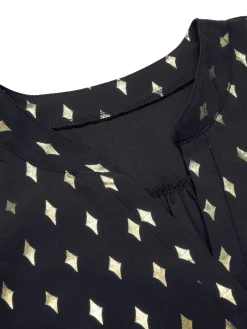 Hot Retro Stage 1940s Foil Stamping Stars V-Neck Blouse