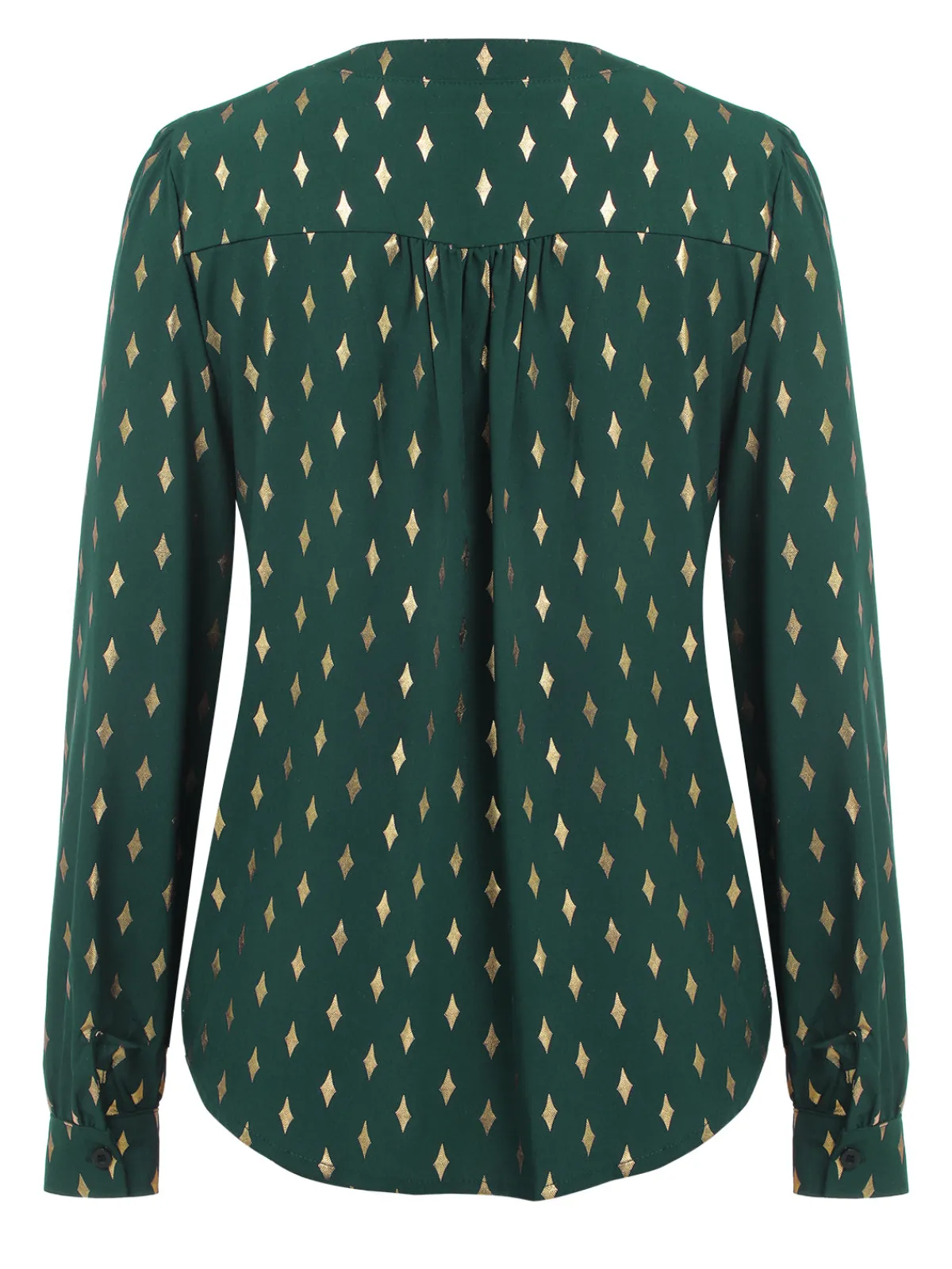 Hot Retro Stage 1940s Foil Stamping Stars V-Neck Blouse